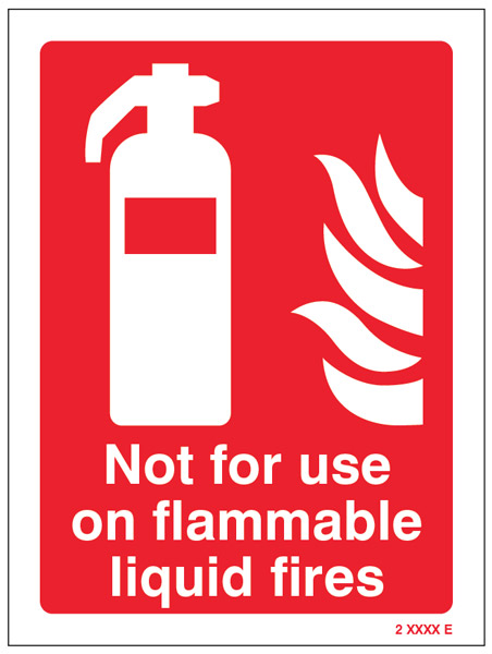 Warning: Not for Use on Flammable Liquid Fires