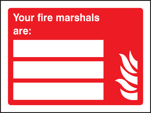 Fire Marshals Identification Sign (Space for 3 Names)
