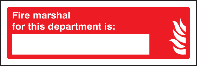 Fire Marshal Sign - R/P 300x100mm