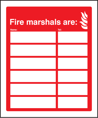 Fire Marshals Contact Information (6 Names and Numbers)