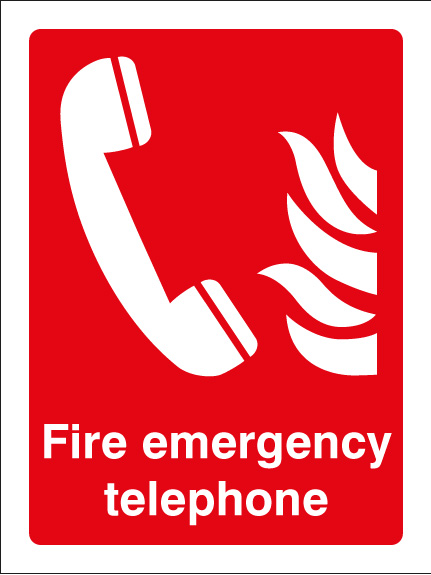 Fire Emergency Telephone Sign - 200x150mm