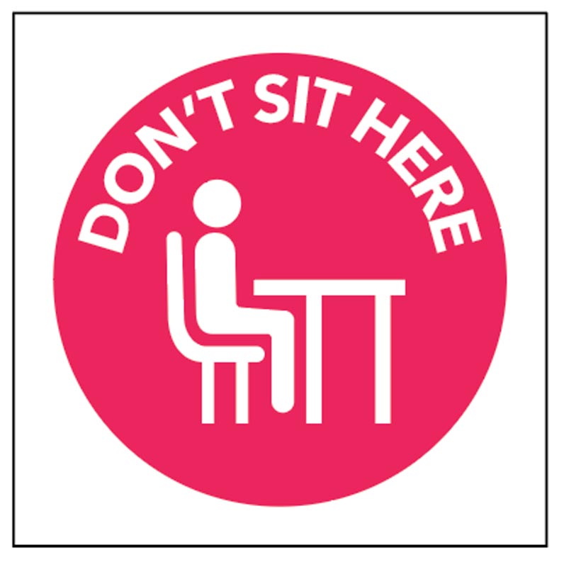 Social Distancing Sticker - Self-Adhesive Vinyl 100x100mm