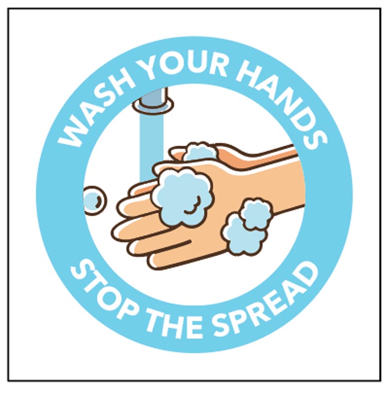 Wash Your Hands - Stop the Spread Sticker (Self-Adhesive Vinyl, 100x100mm)
