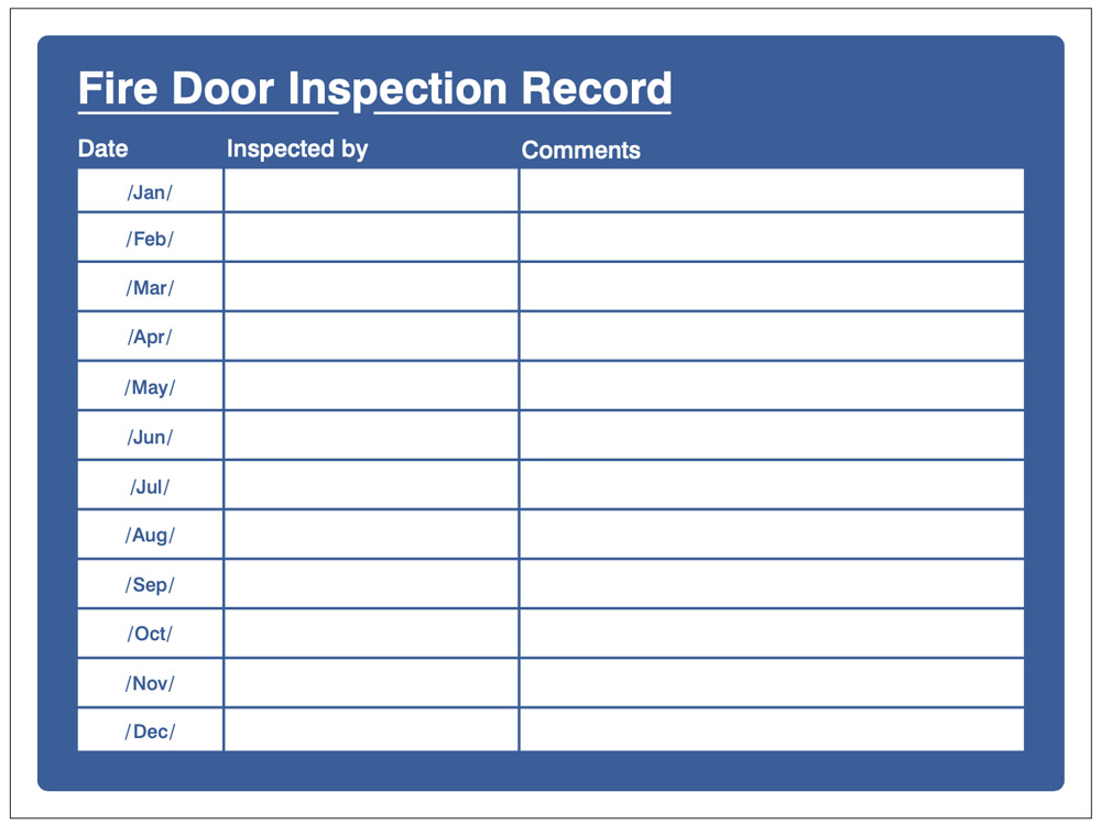 Fire Door Inspection Record
