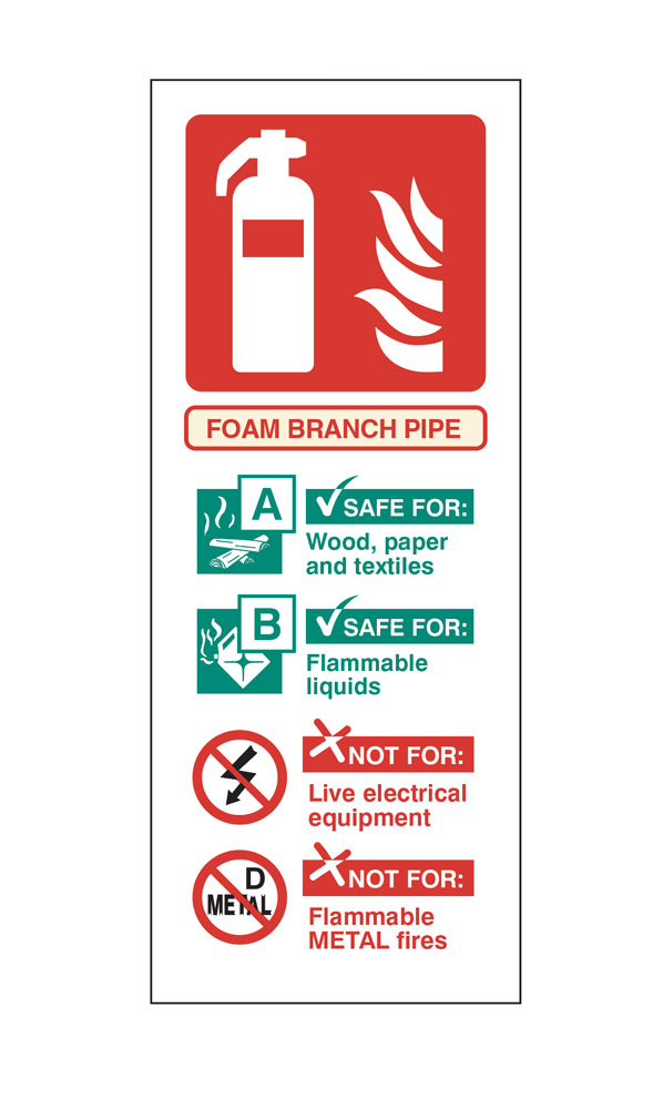 Foam Branchpipe Identification Sign