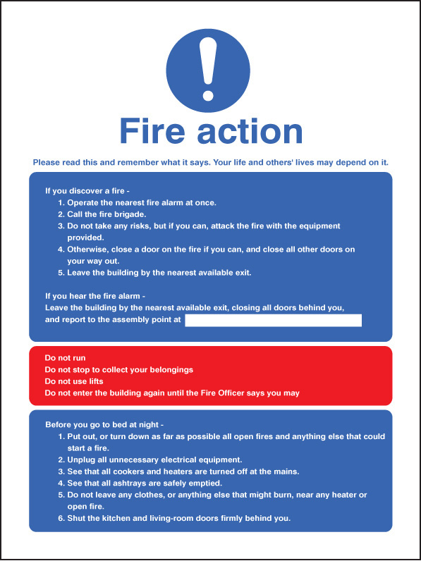 Fire action residential & multi-occupancy - dial manually