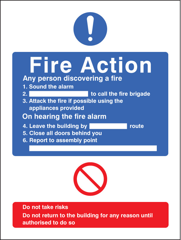 General Fire Action Notice - No Lift