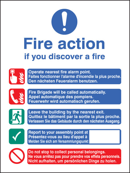 Multilingual Fire Action Manual - No Lift