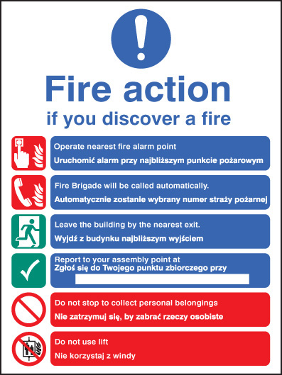 Fire Action Auto Dial with Lift (English/Polish)