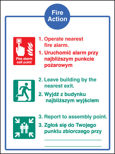 Fire Action Auto Dial without Lift (English/Polish)