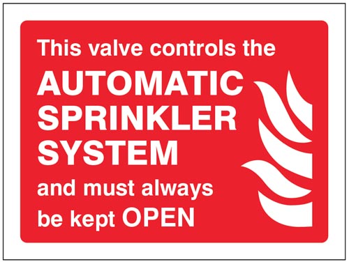 Automatic Sprinkler System Control Valve – Always Keep Open