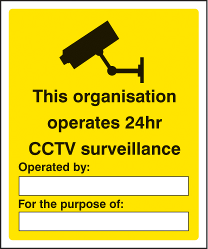24-Hour CCTV Surveillance Signage