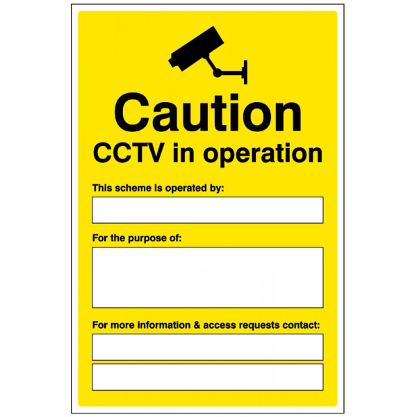 CCTV Surveillance Area Notice - Customisable Scheme Details