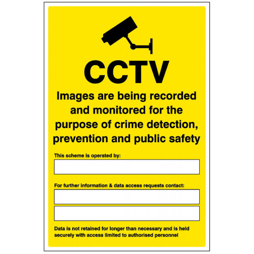CCTV Surveillance Notice - Recorded and Monitored for Security
