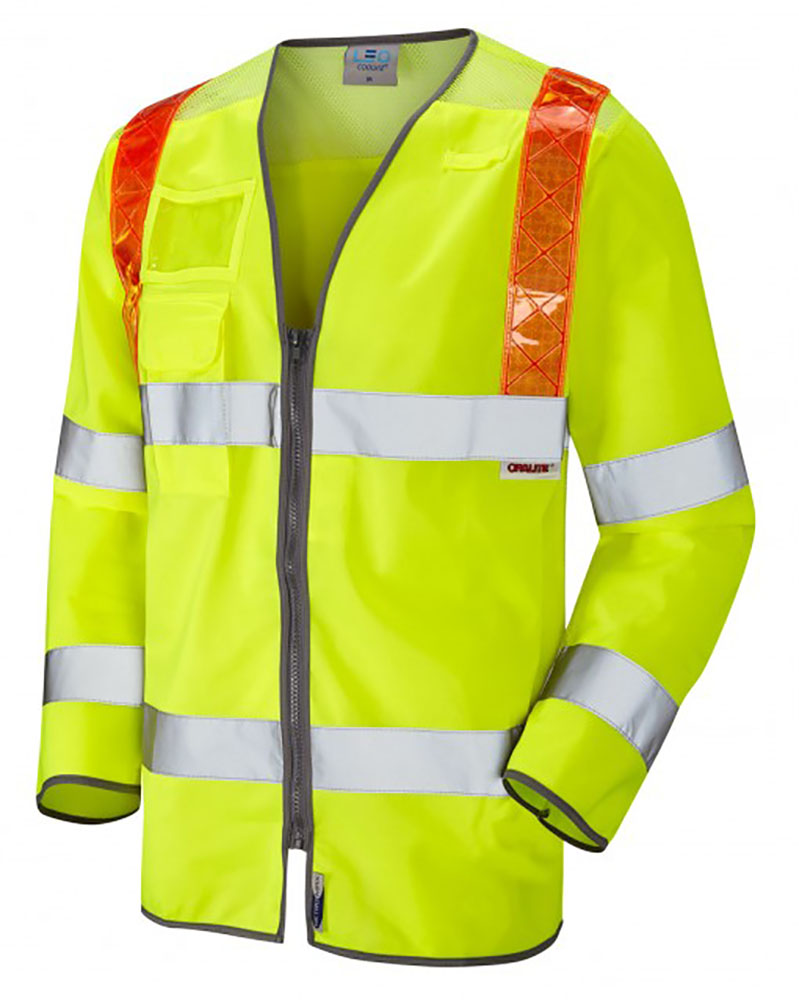 Barbrook Hi-Vis Vest with Sleeves and Orange Braces