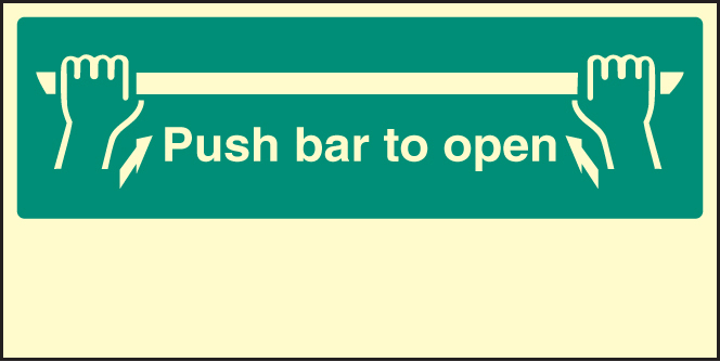 Push Bar to Open Safety Sign
