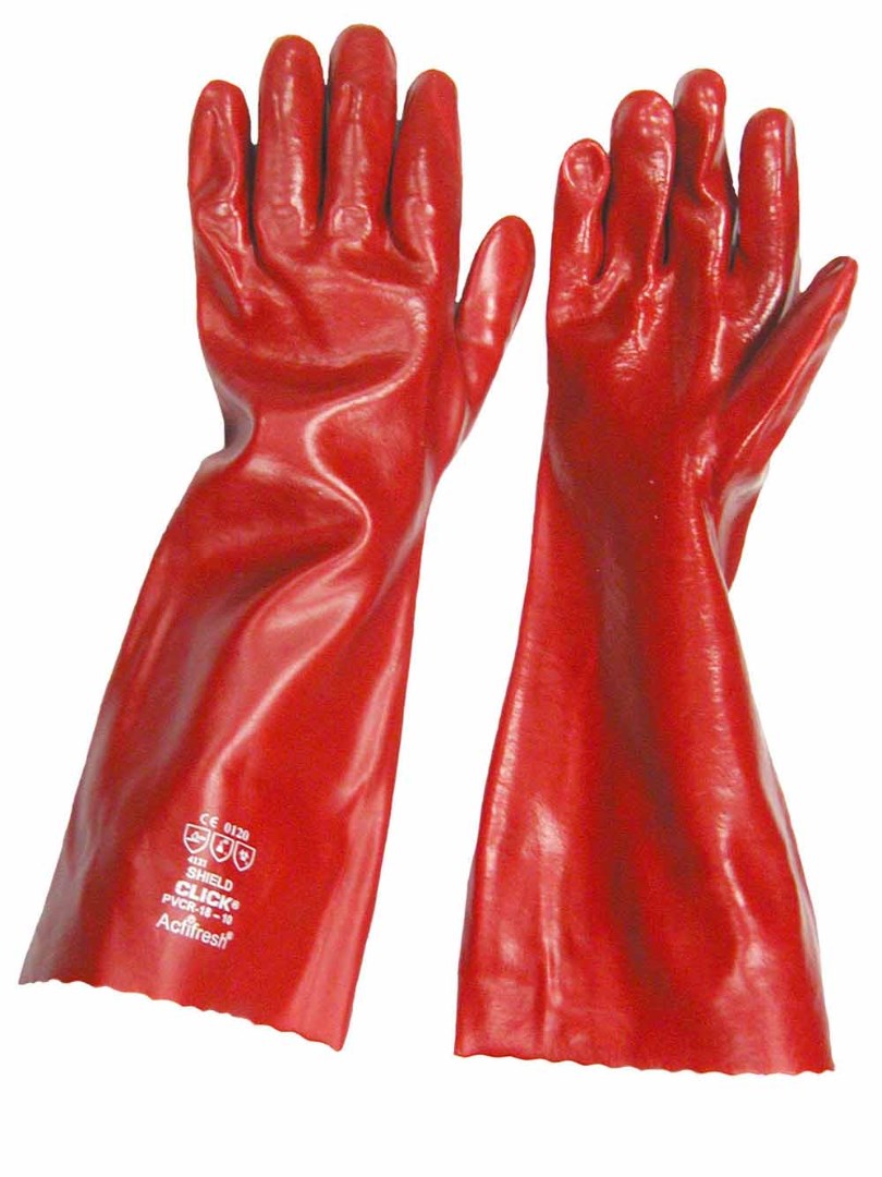 18" Red PVC Gauntlet
