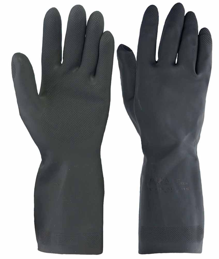 Heavyweight Black Rubber Gloves