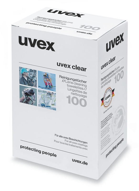 Uvex Lens Cleaning Towelettes - Pack of 100