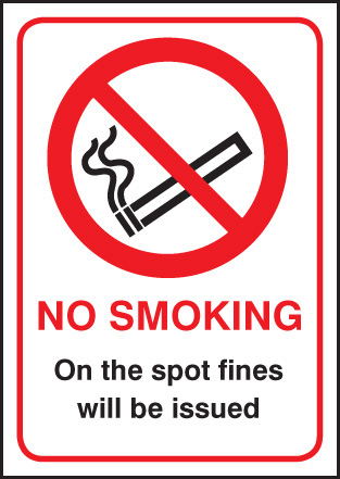 No Smoking - On-the-Spot Fines May Be Issued