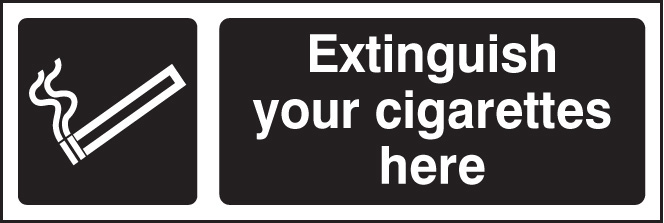 Designated Smoking Area Sign (White/Black)