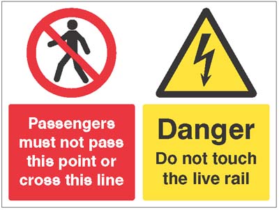 Danger: Do Not Cross This Line or Touch the Live Rail