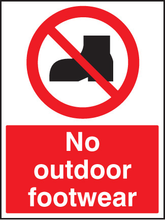 Outdoor Footwear Prohibited Sign - 200x150mm