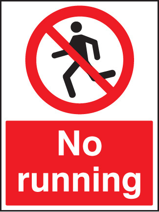 No Running Safety Sign
