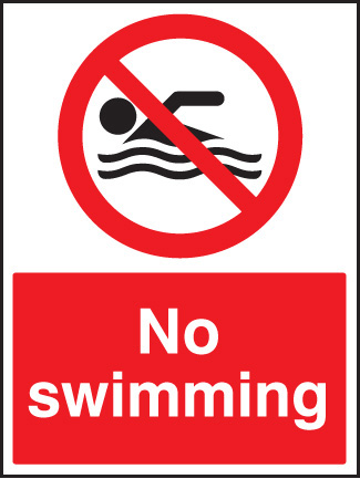No Swimming Safety Sign