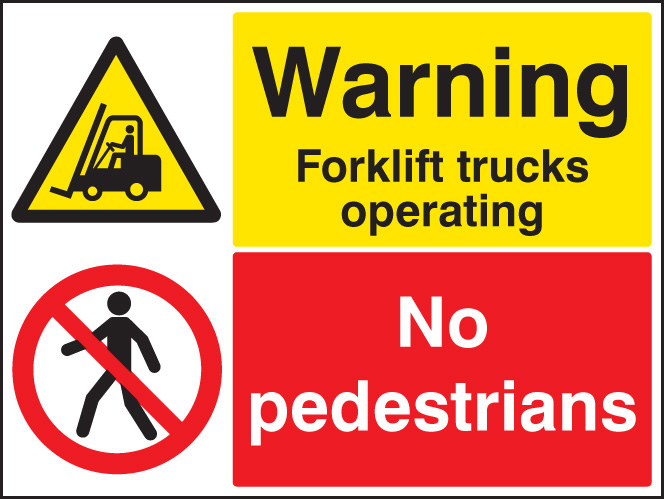 Warning: Forklift Trucks Operating - No Pedestrians