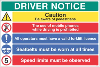 Driver Notice: Be Aware of Pedestrians, 5mph