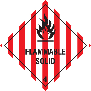 Flammable Solid Safety Sign