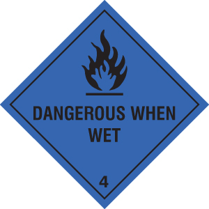 Hazardous When Wet Sign