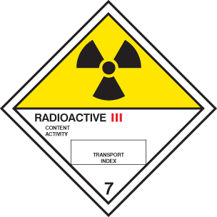 Radioactive III Diamond Safety Sign