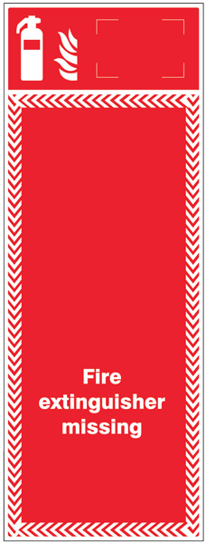 Extinguisher Missing Board with ID Sign Option 300x800mm - 3mm PVC