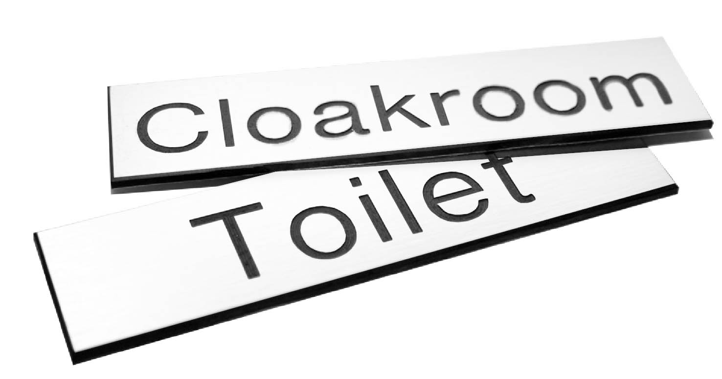 Engraved Sign with Adhesive Backing - 100x75mm Black Text on White