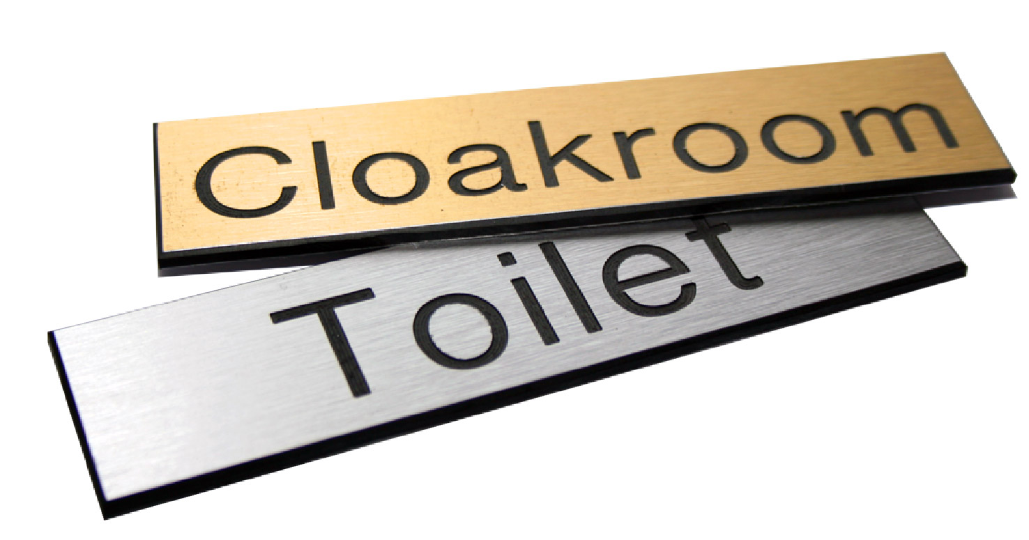 Engraved Aluminium Effect Sign with Adhesive Backing - 100x75mm - Black Text