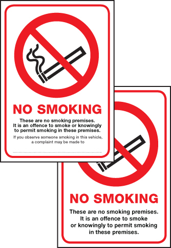 No Smoking Premises Sign - Double Sided - Scotland