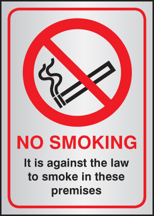 No Smoking - It Is Against the Law A5 Aluminium Sign
