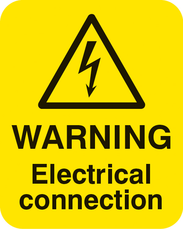 Warning Electrical Connection Labels - Sheet of 25 (40x50mm)