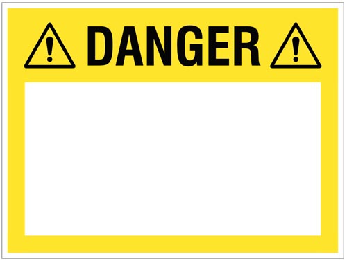 Danger Sign (Custom Message), 300x400mm R/PVC with Wipe Clean Over Laminate