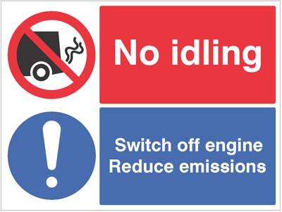 No Idling - Switch Off Engine to Reduce Emissions (R/P 600x450mm)