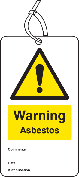 Warning Asbestos Double-Sided Safety Tags (Pack of 10) - 80x150mm