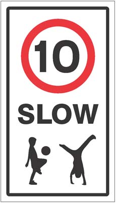 Slow 10mph Class R2 Permanent Sign - 400x700mm (3mm Aluminium Composite) with Channelling