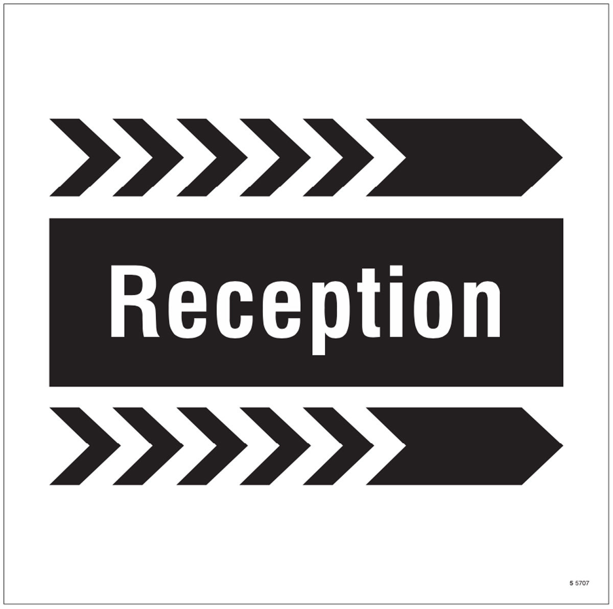 Reception Arrow Right Site Saver Sign 400x400mm