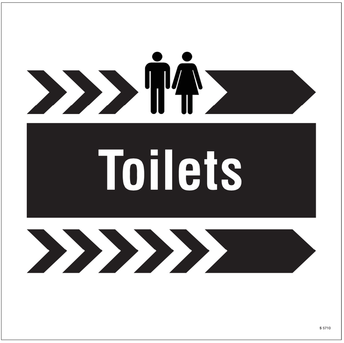 Toilets, Arrow Right Site Saver Sign 400x400mm