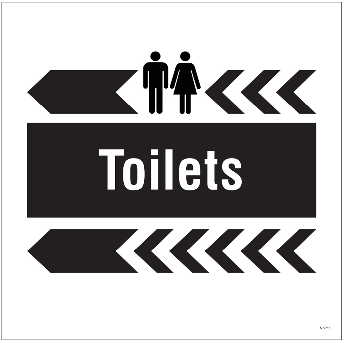 Toilets - Arrow Left Site Saver Sign 400x400mm