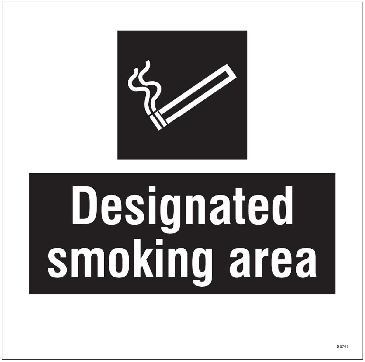 Designated Smoking Area - Site Saver Sign 400x400mm
