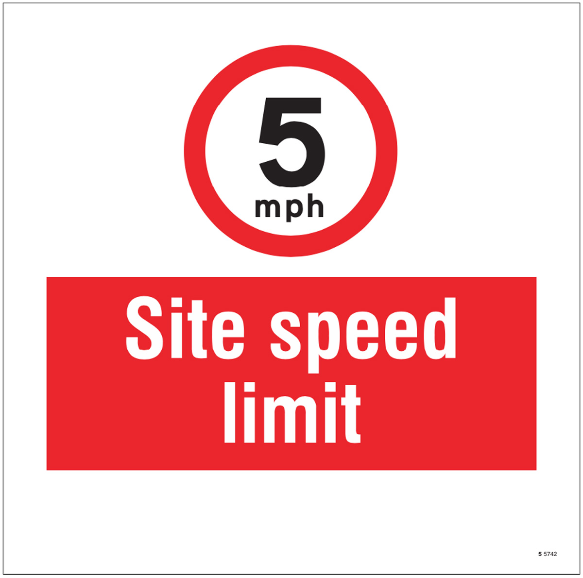 5mph Site Speed Limit, Site Saver Sign 400x400mm