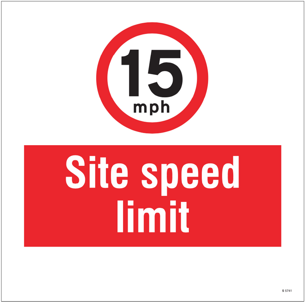 15mph Site Speed Limit, Site Saver Sign 400x400mm